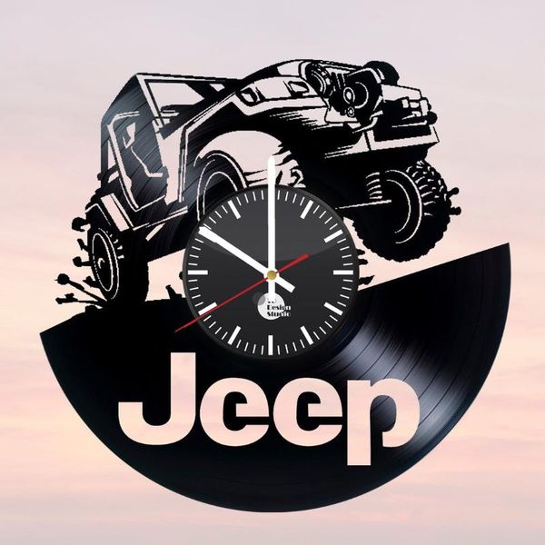 

wall clocks jeep handmade record clock fan car design classic exclusive