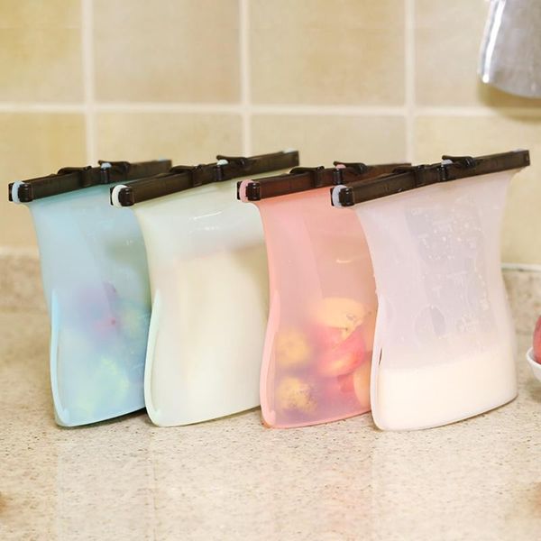 

food savers & storage containers 1500ml leakproof sealed graffiti bag grade silicone fresh for kitchen organizer accessories