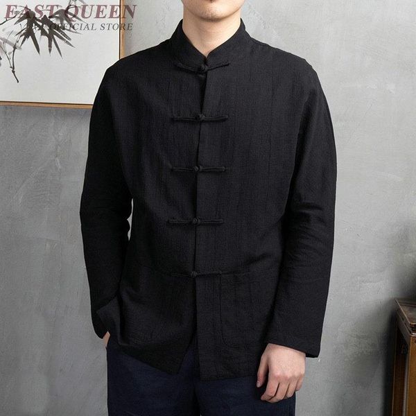 

men's jackets traditional chinese clothing for male shirt solid color mandarin jacket oriental men shanghai tang clothes kk2846, Black;brown