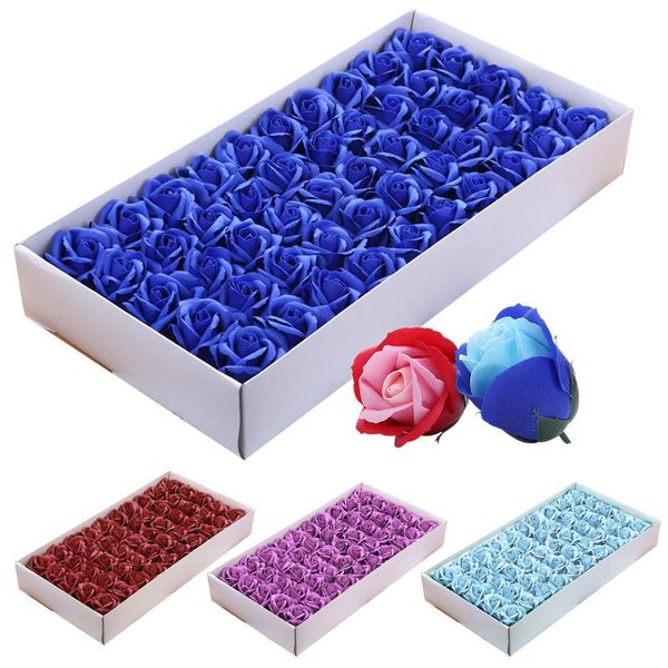 

decorative flowers & wreaths 50pcs/box 3-layer simulated rose scented soap flower xmas valentine birthday gift beautiful artificial