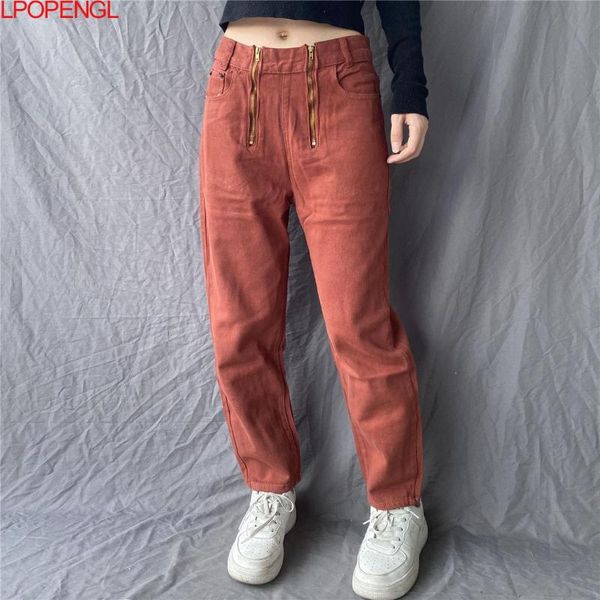 

women's jeans streetwear high waist fashion woman girls women straight pants trousers female jean femme denim bagge mom, Blue