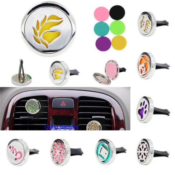 

storage boxes & bins car vent clip air freshener essential oil diffuser 316l steel locket 6pads