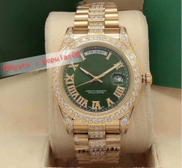 

automatic mechanical watch aaa+ quality, log type, size 41mm, hand-inlaid roman diamond, waterproof, sapphire scratch resistant glass,, Slivery;brown