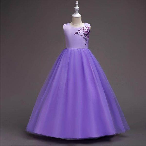 

girl's dresses cielarko teen girls formal dress wedding party long children birthday flower fancy kids show clothing for big girl, Red;yellow