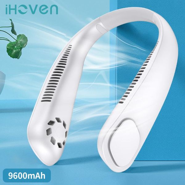 

ihoven mini fan neck bladeless rechargeable leafless hanging portable fans air cooler cooling wearable neckband electric