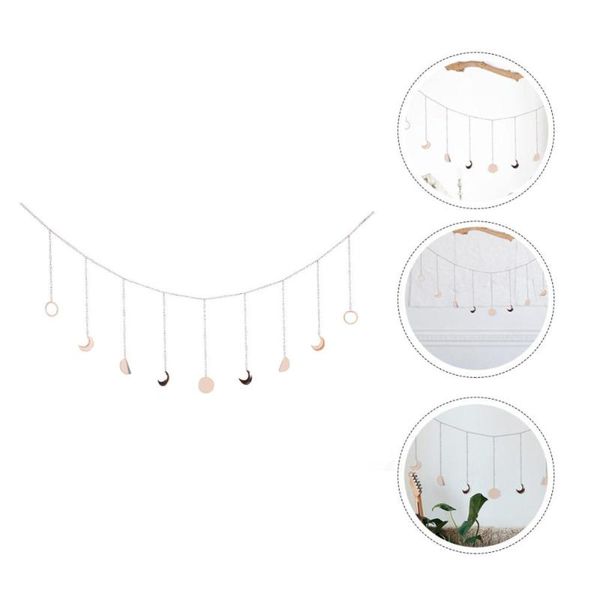 

tapestries moon phase metal pendant with chain hanging wall art decoration ornament