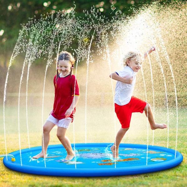 

100/150cm inflatable sprinkler pad water play mat sprinkle and splash toy for outdoor swimming beach lawn children kids garden decorations
