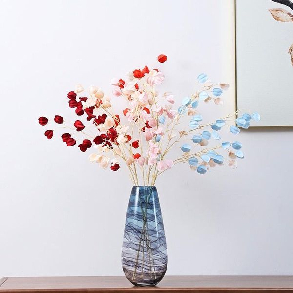 

decorative flowers & wreaths simulation 3 fork lantern flower, single 90cm, home decoration vase flower arrangement, wedding scene dress up