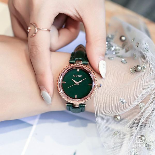 

wristwatches s women crystal watches gift watch genuine leather rhinestone 4 colors, Slivery;brown