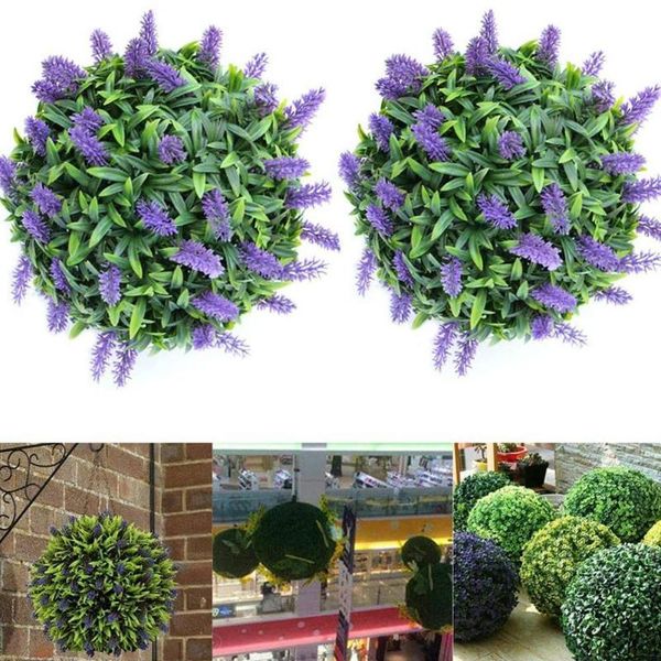 

decorative flowers & wreaths 30cm green grass ball plastic lavender plant ornament hanging garden decor wedding artificial for party flower