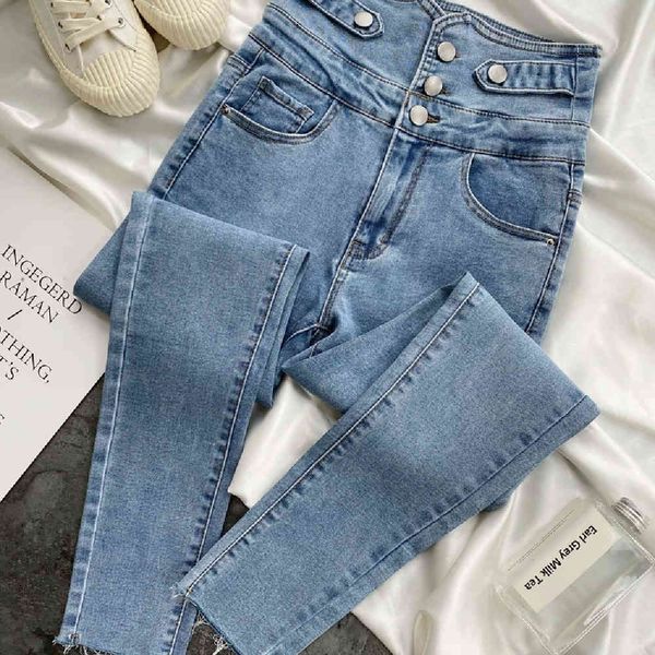 

women's jeans jeans high and soft waist, casual style, stretch, vintage v855, Blue