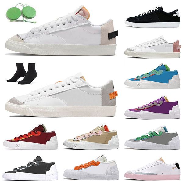 

aaa+ quality blazer low mens shoes trainers sneakers designer neptune blue iron grey purple dusk alpha orange blazers lows black white sail, White;red