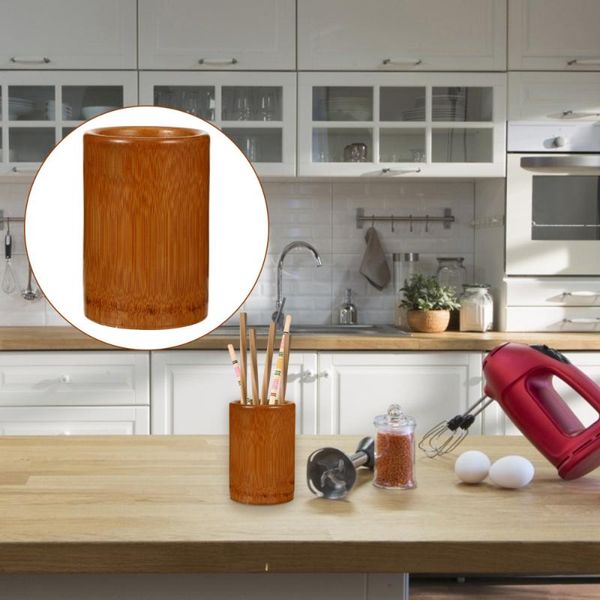 

1pc natural bamboo chopsticks holder home kitchen chopstick storage organizer