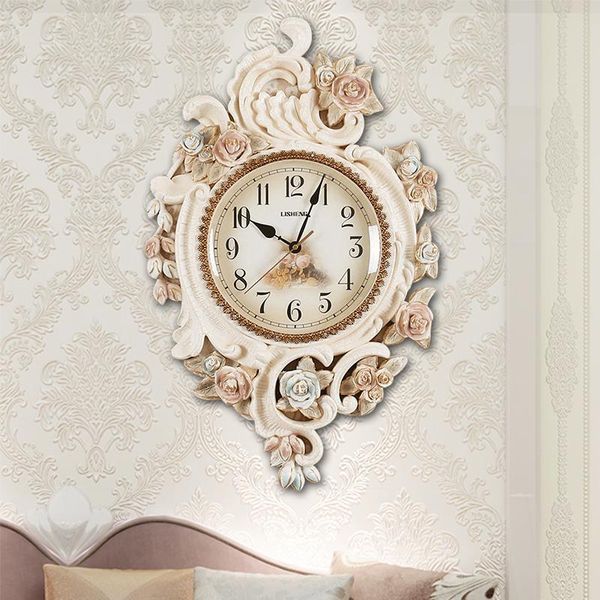 

wall clocks large european clock vintage creative art luxury silent living room decoracion hogar home decoration da60wc