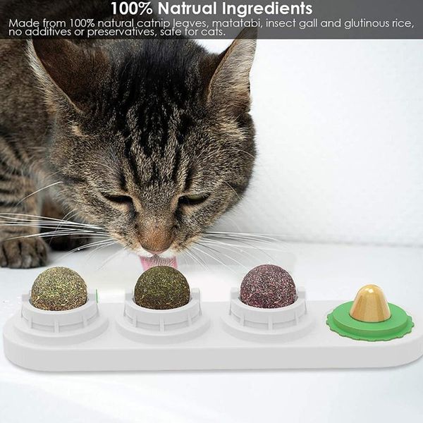 

pet cat toy ball with mint licking rotating increase appetite teeth cleaning relieve stress interative supplies toys