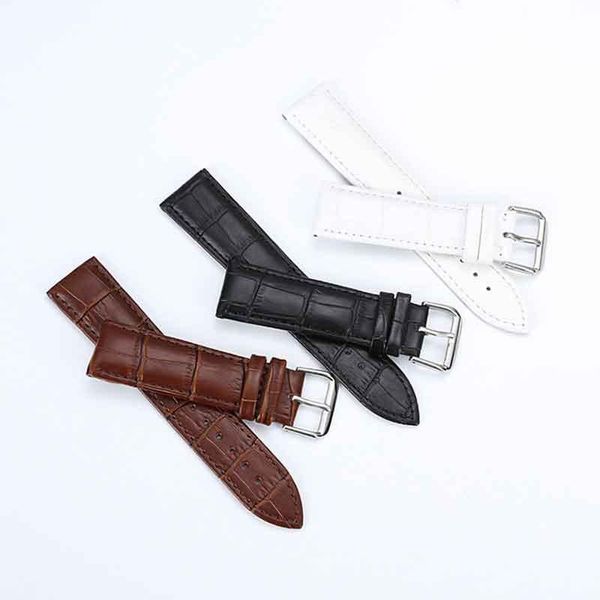 

watch bands genuine leather watchband 16 18 20 22 24mm band alligator grain brown colors strap, Black;brown