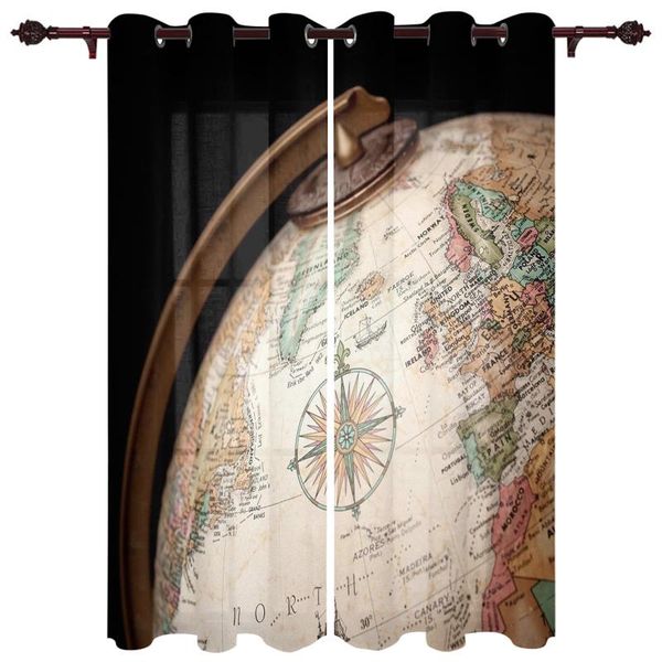 

luxury modern window curtains retro globe bedroom living room dining decoration translucent beautiful curtain & drapes