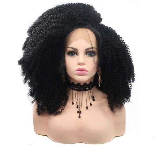 

high temperature silk wig. small black curls, Black;brown