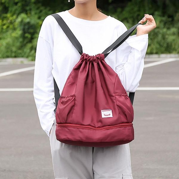 

backpack canvas drawstring school gym bag casual string knapsack back pack for teenager women mochilas