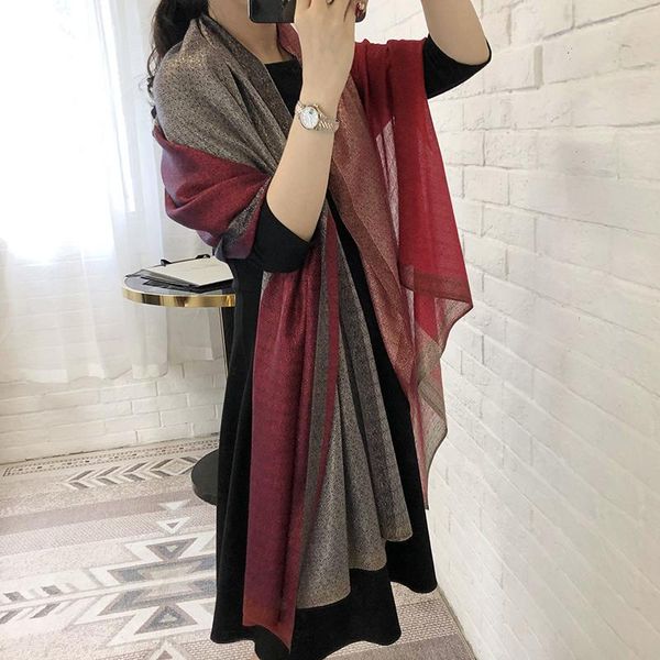 

scarves versatile silk women's thin autumn wind-proof diamond-shaped scarf long cheongsam shawl spring and autumn., Blue;gray