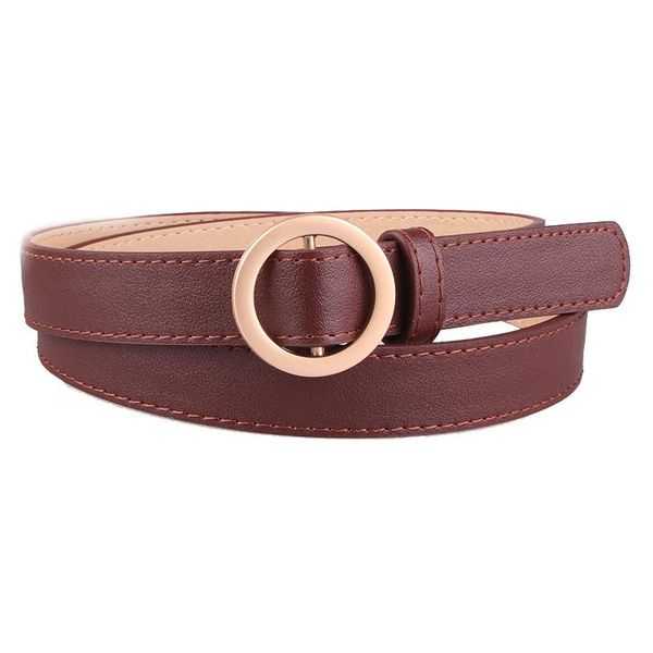 

belts round pin buckle belt women side gold jeans fashion simple all-match for wholesale drop, Black;brown