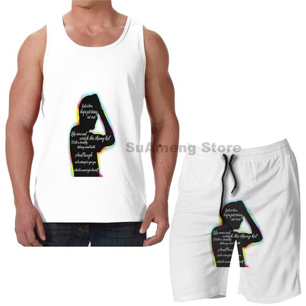 

men's tracksuits summer funny print men tank women bo burnham cant handle this beach shorts sets fitness vest, Gray