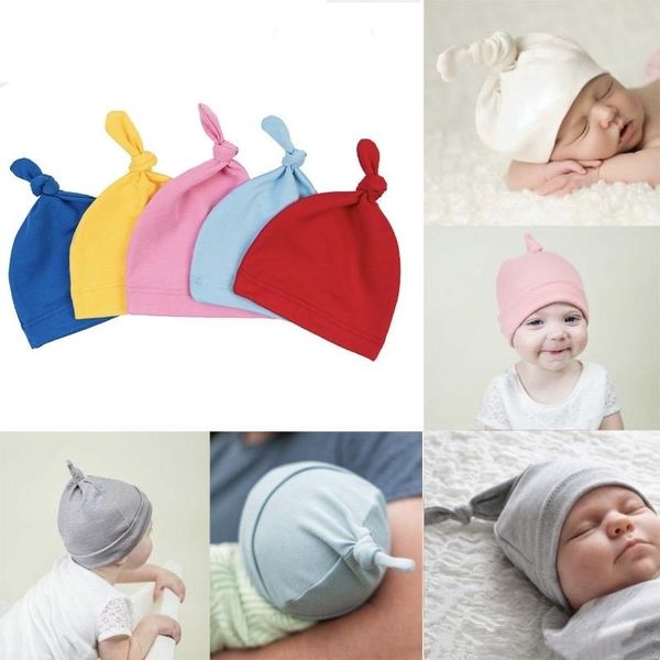 

caps & hats baby hat children's cap boy accessories born knot for girls infant pography spring autumn winter, Yellow