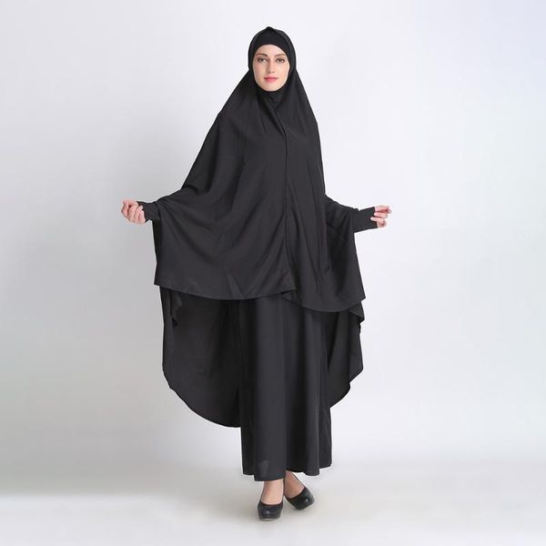 

ethnic clothing women eid muslim hijab dress prayer set jilbab namaz full cover ramadan long khimar gown abayas two pieces islamic clothes n, Red