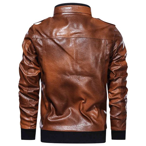 

men's fur & faux casual stand collar leather jacket men coats pu motorcycle biker male business winter thick fleece windproof lyqc, Black