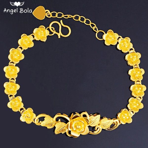 

link, chain bohemian style luxury jewelry women's floral gold charm bracelet exquisite fashion wedding party holiday gift wholesale, Black
