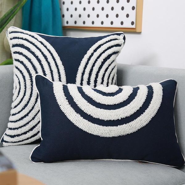 

cushion/decorative pillow nordic geometric tufted embroidery throw cushion cover plush pillowcover living room sofa outdoors home pillowcase