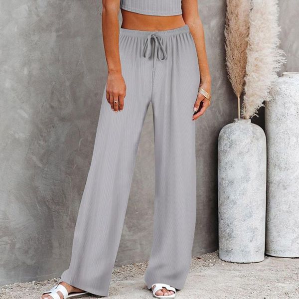 

high waist sport leggings women casual solid straight elastic pants loose bandage trousers wide leg squat proof women's, Black