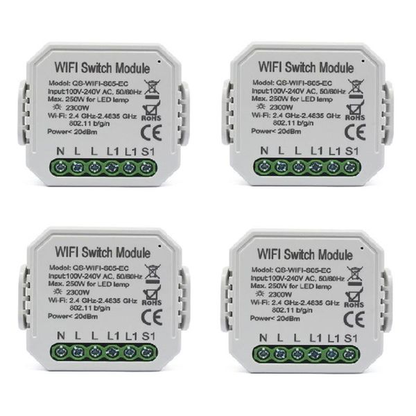 

smart home control 4pcs wifi switch, concealed power meter ligent switch with meter, wide voltage