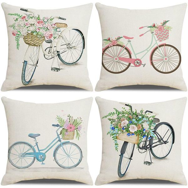 

cushion/decorative pillow bicycle cover 45*45cm case vintage bike pattern cushion throw pillowcase for sofa home decorative pillows
