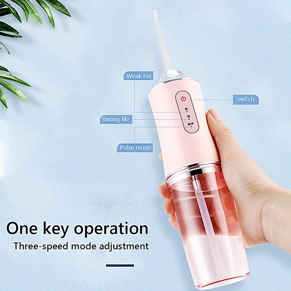 

220ml oral irrigator usb rechargeable water flosser portable dental water jet floss teeth cleaner large water tank with nozzle perfections