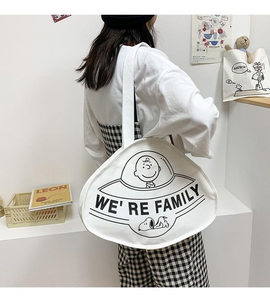 

shoulder bags japanese cartoon graffiti cute dog illustration portable bag