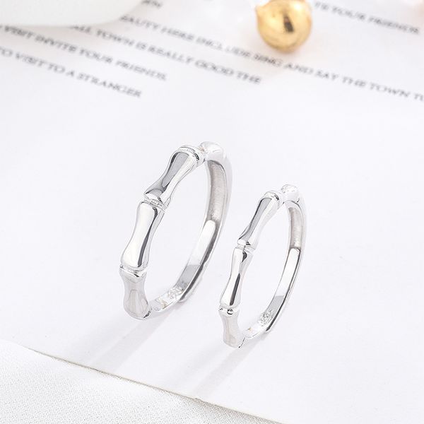 

yinshihai s925 pure silver art ancient style bamboo lovers' ring