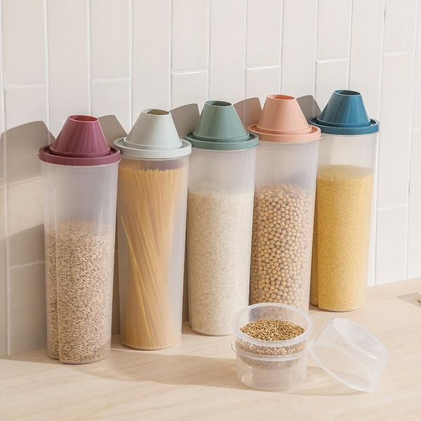 

storage bottles & jars multi functional grain tank kitchen cereals transparent sealed and preservation box