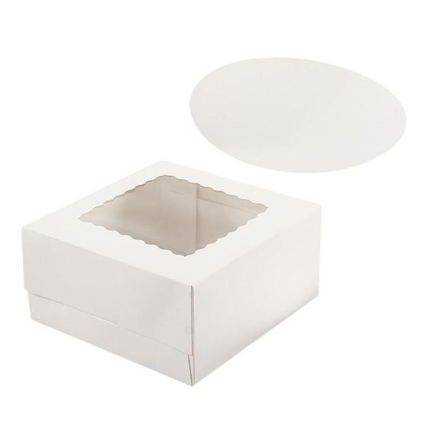 

gift wrap 2pcs bakery boxes with clear window paper cases simple style cake