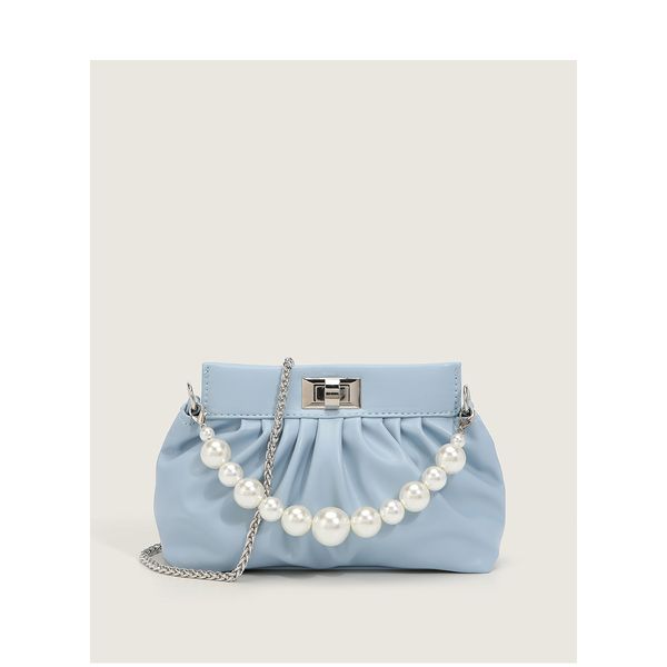 

female bag korean portable 2021 version of small popular new wild fold texture pearl one-shoulder messenger ctjid