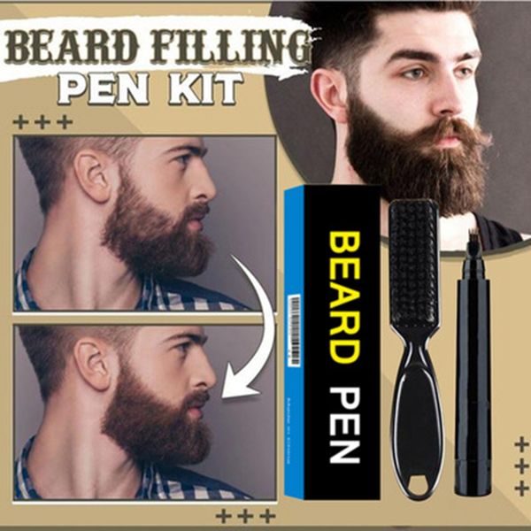 

beauty items filling beard tracing pen with comb