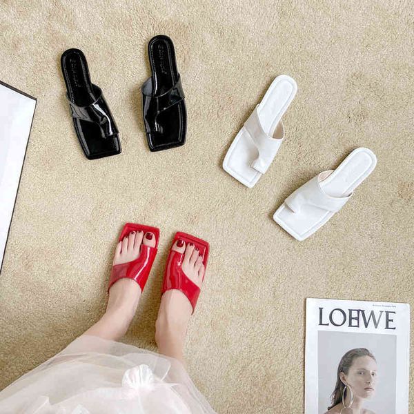 

slippers women's low-heeled sandals, square-slit slippers for women, black and red fabric, summer clothes, 's qo7b