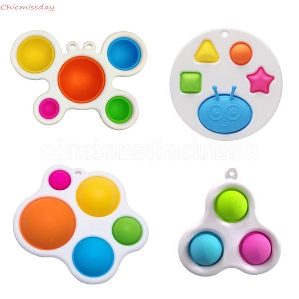 

stress relief fidget toy simple dimple pop it triangle small keyring pendant push bubbles autism special needs kids toys fy9402s