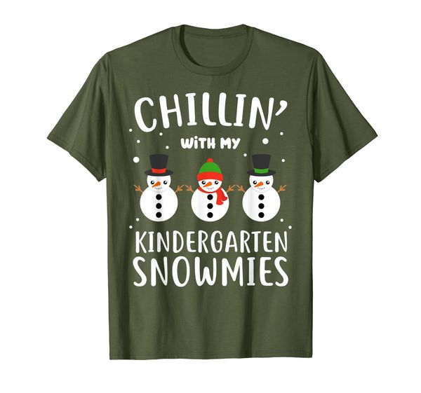 

Funny Teacher Gift Chillin' With My Kindergarten Snowmies T-Shirt, Mainly pictures