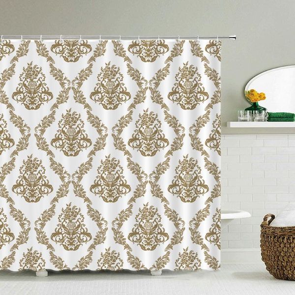 

bathroom waterproof polyester fabric geometric pattern shower curtains 3d printing home decorative for
