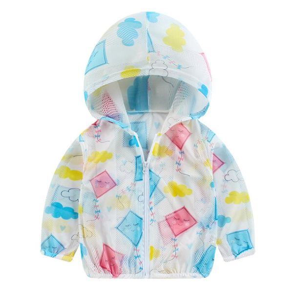 

jackets summer children's sun-protective coat baby print clothing breathable thin skin, Blue;gray