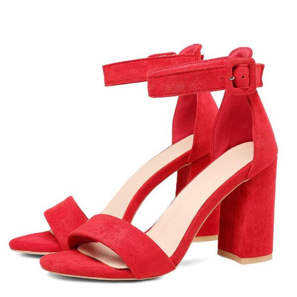 

dress shoes lapolaka brand ankle strap classic design large size 45 high heels summer sandals black red modern lady woman
