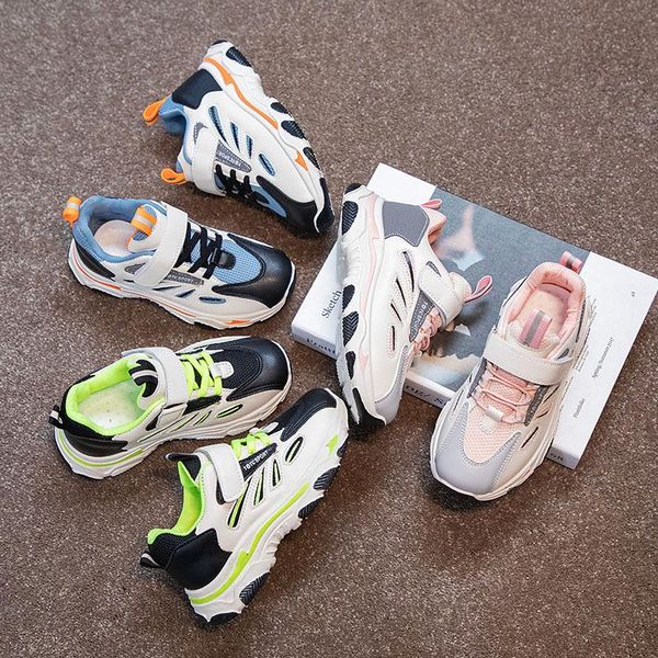 

spring & summer children sports shoes fashion kids sneakers breathable non-slip casual for boys girls size 26-37 athletic outdoor, Black