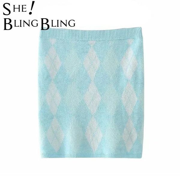 

sheblingbling 2021 women bodycon mini bandage skirt fashion pencil chic v-neck knitted vest 2 pieces suit skirts, Black