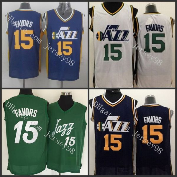 

utah jazz men #15 derrick favors men retro jersey, Black